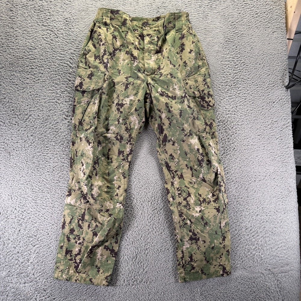 US Navy Pant Mens 36x31 Green Camouflage Nylon Ripstop Cargo Straight Leg Combat